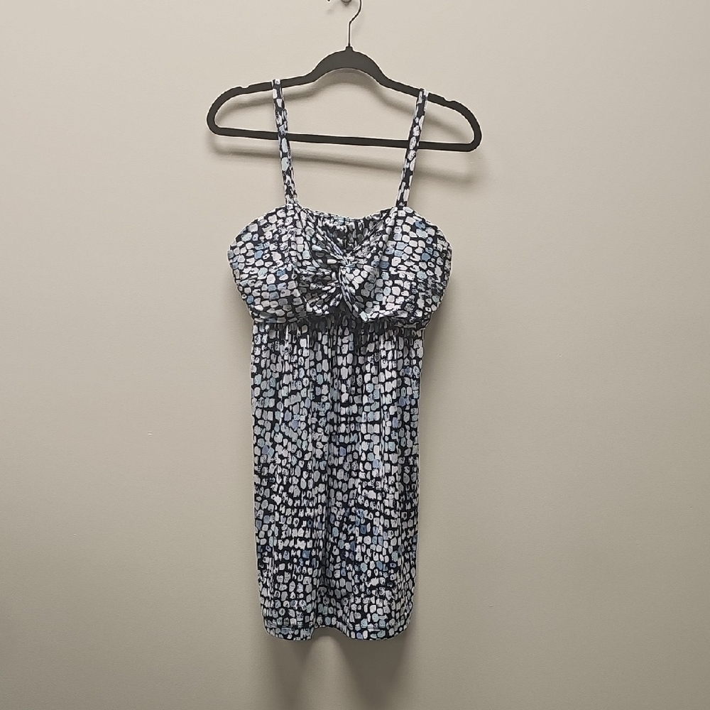 Elegant Black and White Spotted Mini Dress